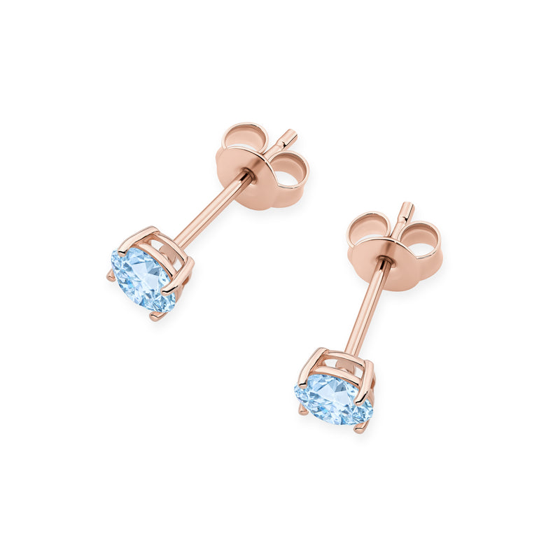 Cercei Aur 14K cu Diamant Albastru de Laborator 0.50 ct, imaginea 5 din 9