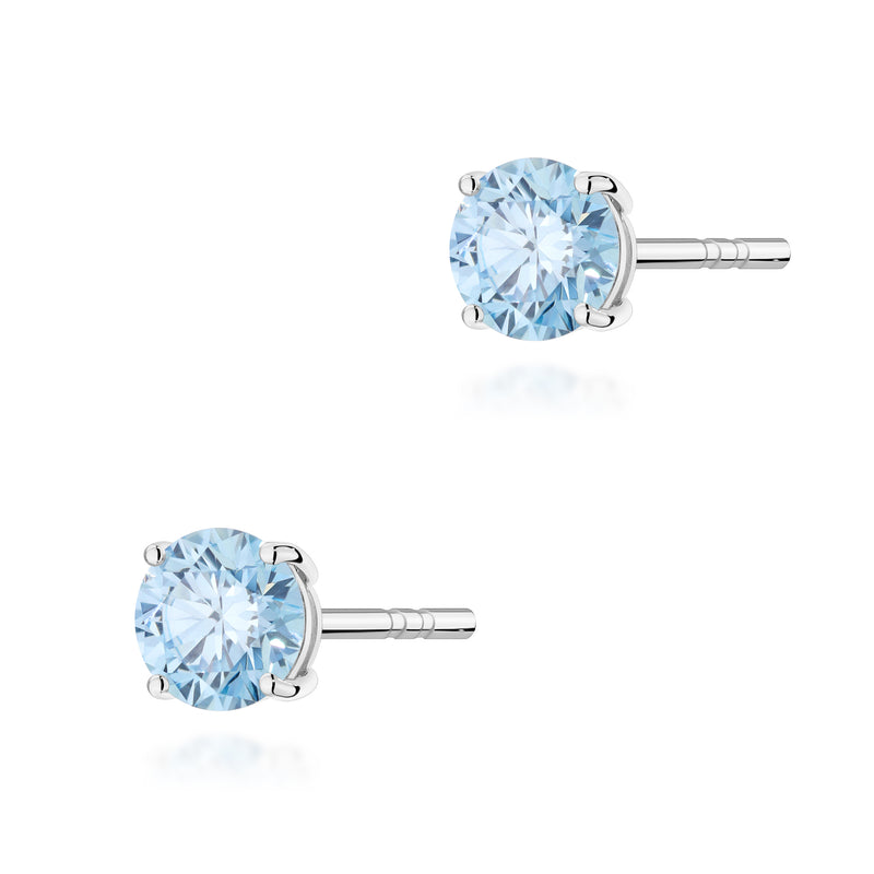 Cercei Aur 14K cu Diamant Albastru de Laborator 0.50 ct, imaginea 7 din 9