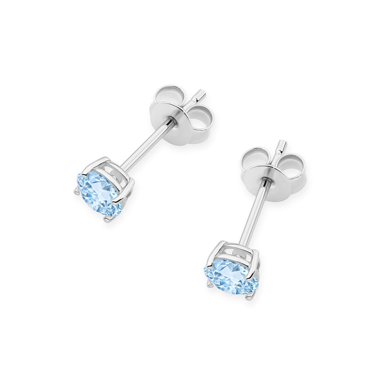 Cercei Aur 14K cu Diamant Albastru de Laborator 0.50 ct, imaginea 8 din 9