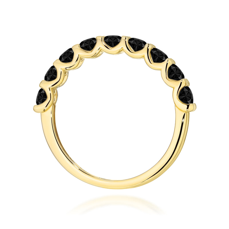 Inel Aur 9K cu Diamante Naturale Negre 1.08 ct, imaginea 3 din 8
