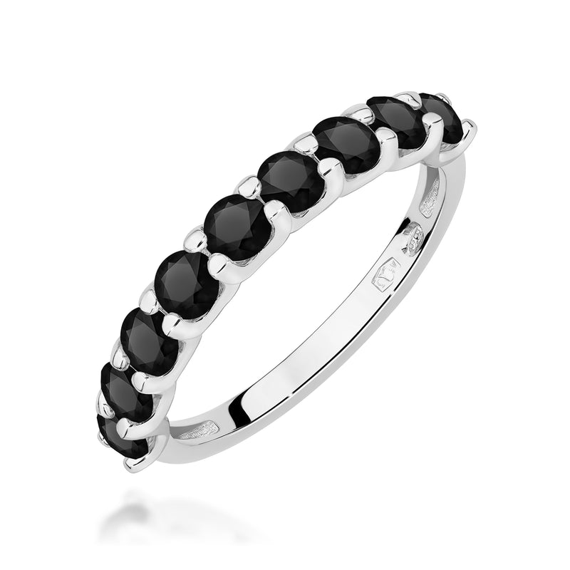Inel Aur 9K cu Diamante Naturale Negre 1.08 ct, imaginea 5 din 8