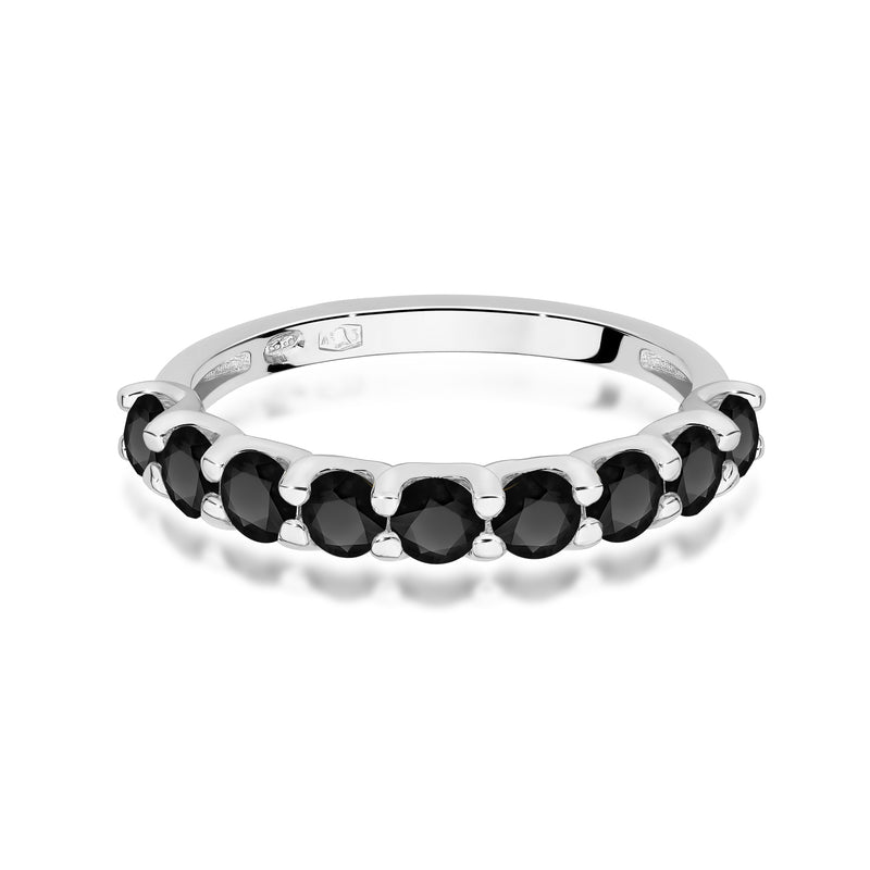 Inel Aur 9K cu Diamante Naturale Negre 1.08 ct, imaginea 6 din 8