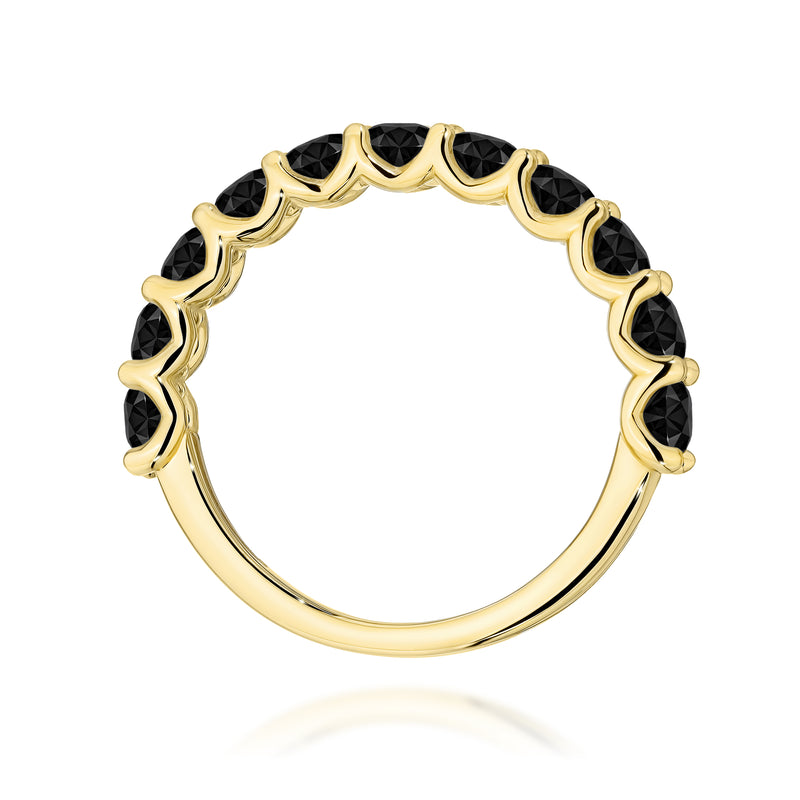 Inel Aur 9K cu Diamante Naturale Negre 1.32 ct, imaginea 3 din 8