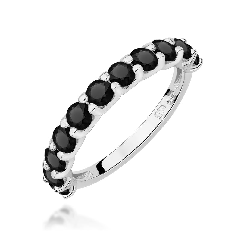 Inel Aur 9K cu Diamante Naturale Negre 1.32 ct, imaginea 5 din 8
