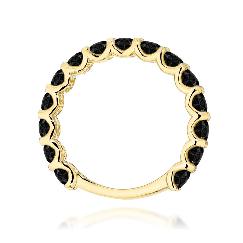 Inel Aur 9K cu Diamante Naturale Negre 1.80 ct, imaginea 3 din 8