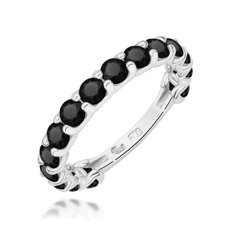 Inel Aur 9K cu Diamante Naturale Negre 1.80 ct, imaginea 5 din 8