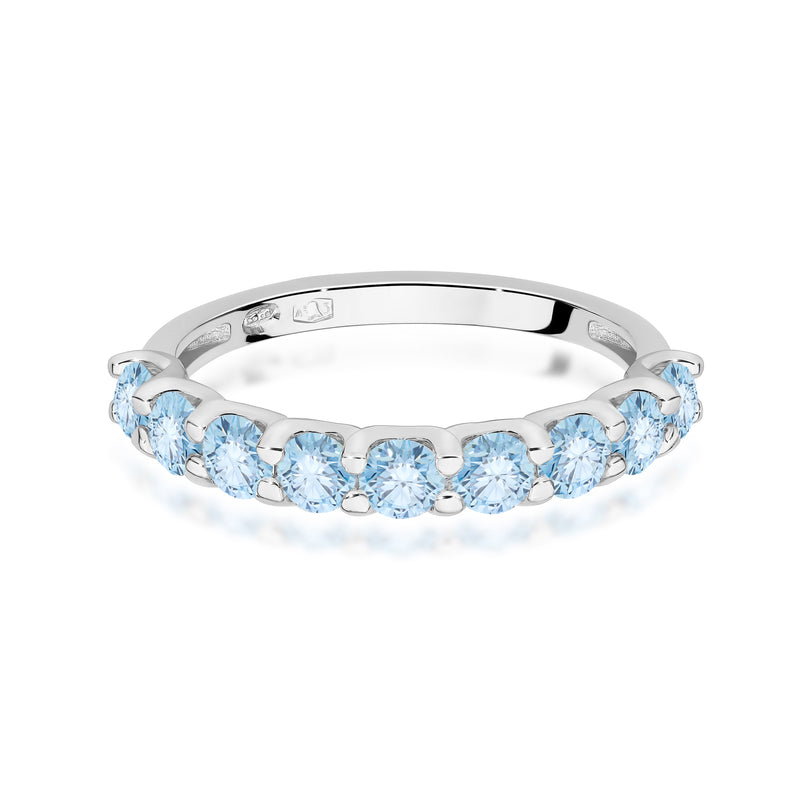 Inel Aur 9K cu Diamante Albastre de Laborator 0.90 ct, imaginea 6 din 8