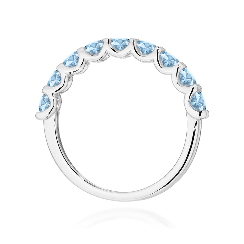 Inel Aur 9K cu Diamante Albastre de Laborator 0.90 ct, imaginea 7 din 8