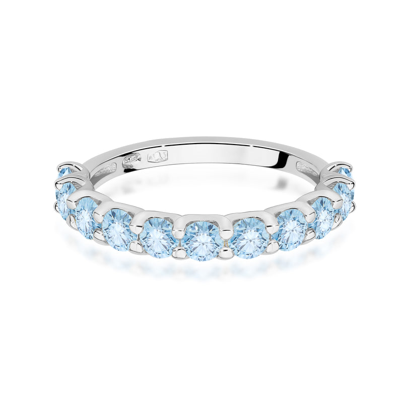 Inel Aur 9K cu Diamante Albastre de Laborator 1.10 ct, imaginea 6 din 8