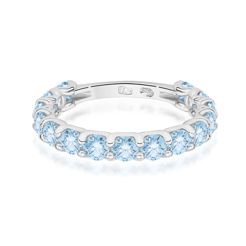 Inel Aur 9K cu Diamante Albastre de Laborator 1.50 ct, imaginea 6 din 8