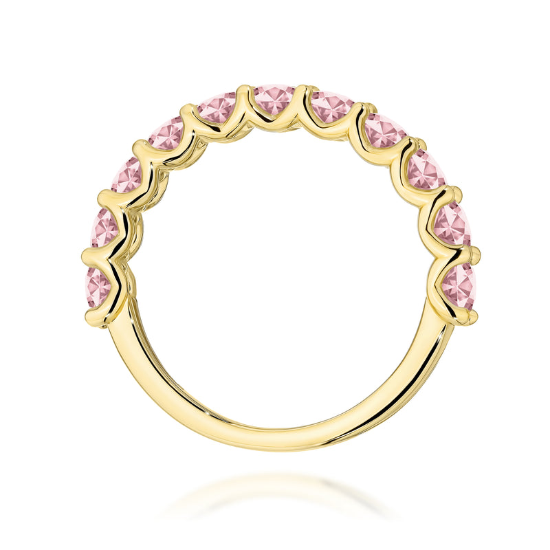 Inel Aur 9K cu Diamante Roz de Laborator 1.10 ct, imaginea 3 din 8