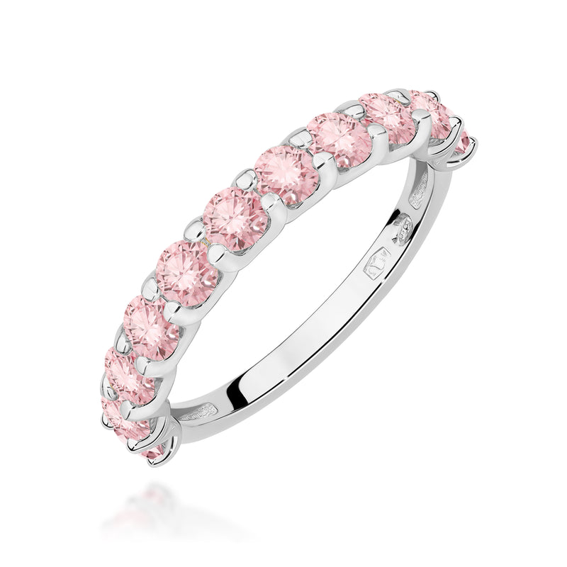 Inel Aur 9K cu Diamante Roz de Laborator 1.10 ct, imaginea 5 din 8