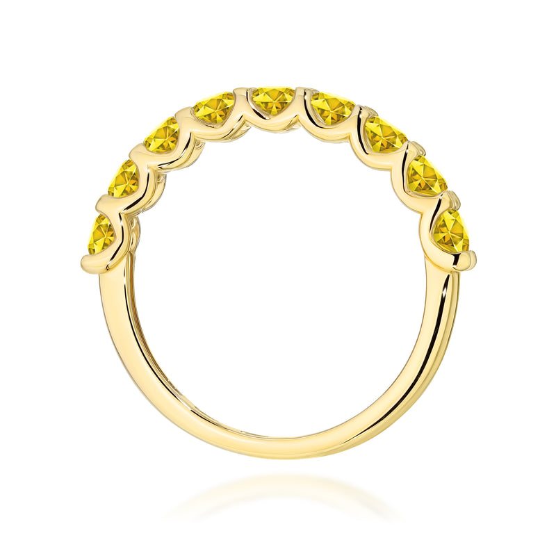 Inel Aur 9K cu Diamante Galbene de Laborator 0.90 ct, imaginea 3 din 8