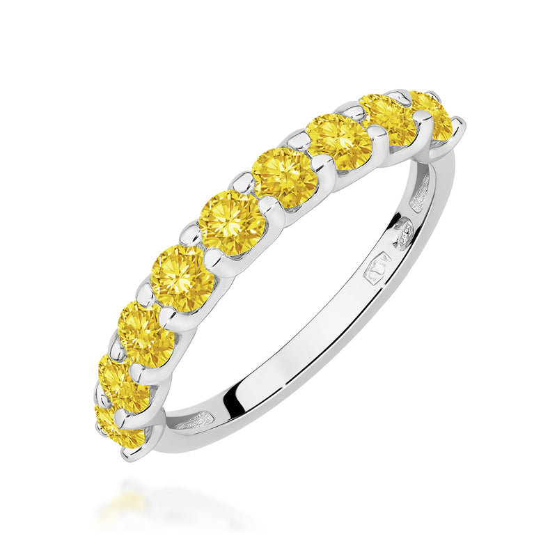 Inel Aur 9K cu Diamante Galbene de Laborator 0.90 ct, imaginea 5 din 8