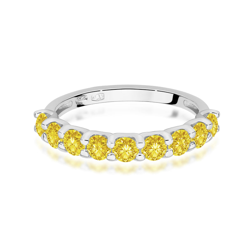 Inel Aur 9K cu Diamante Galbene de Laborator 0.90 ct, imaginea 6 din 8