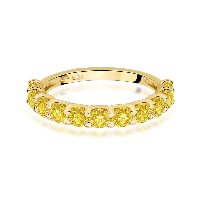 Inel Aur 9K cu Diamante Galbene de Laborator 1.10 ct, imaginea 2 din 8