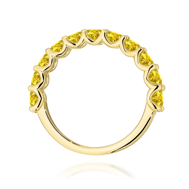 Inel Aur 9K cu Diamante Galbene de Laborator 1.10 ct, imaginea 3 din 8