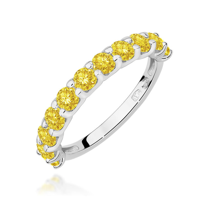 Inel Aur 9K cu Diamante Galbene de Laborator 1.10 ct, imaginea 5 din 8