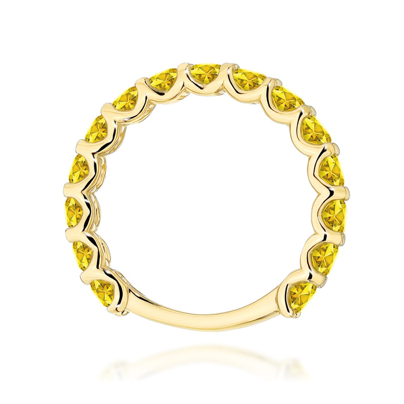 Inel Aur 9K cu Diamante Galbene de Laborator 1.50 ct, imaginea 3 din 8
