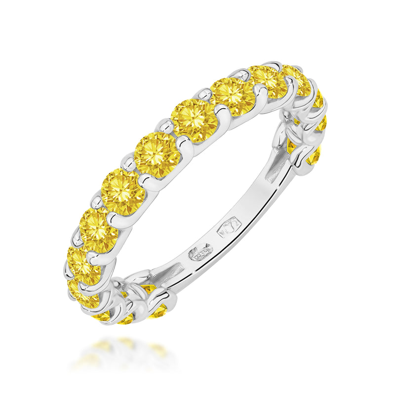 Inel Aur 9K cu Diamante Galbene de Laborator 1.50 ct, imaginea 5 din 8