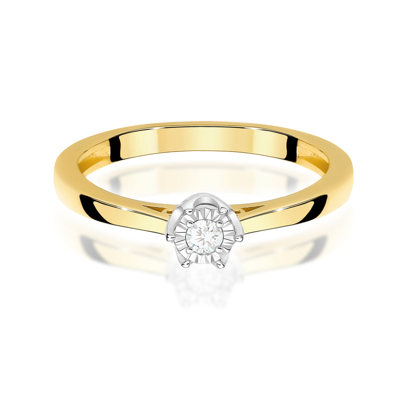 Inel Aur 14K cu Diamant Natural 0.05 ct, imaginea 2 din 12