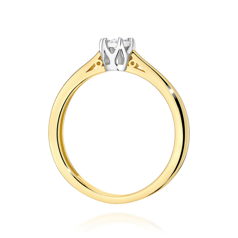 Inel Aur 14K cu Diamant Natural 0.05 ct, imaginea 3 din 12