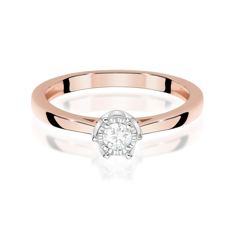 Inel Aur 14K cu Diamant Natural 0.05 ct, imaginea 6 din 12