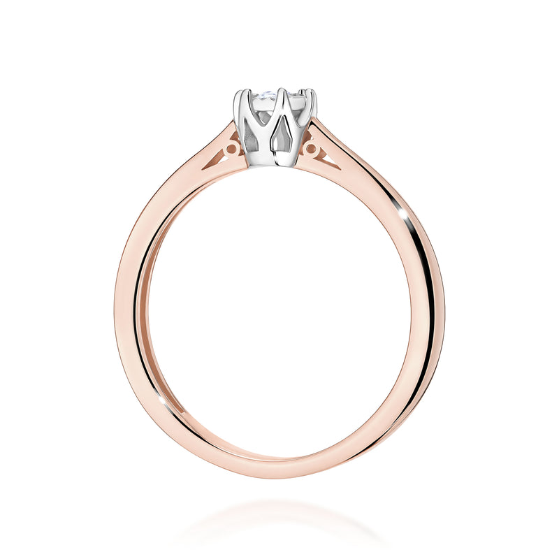 Inel Aur 14K cu Diamant Natural 0.05 ct, imaginea 7 din 12