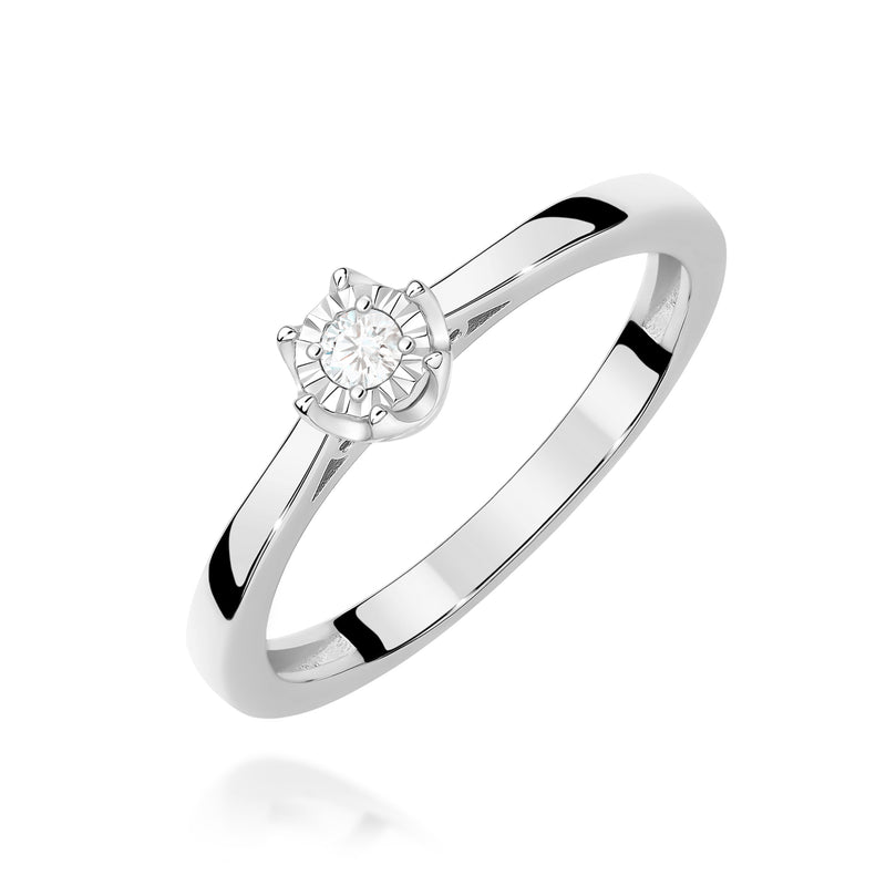 Inel Aur 14K cu Diamant Natural 0.05 ct, imaginea 9 din 12