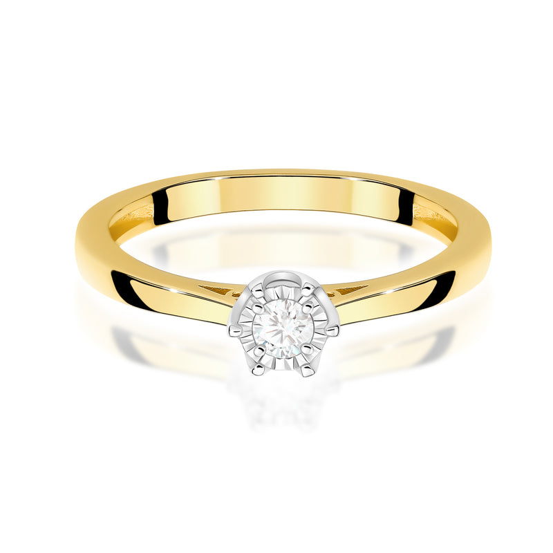 Inel Aur 14K cu Diamant Natural 0.08 ct, imaginea 2 din 12