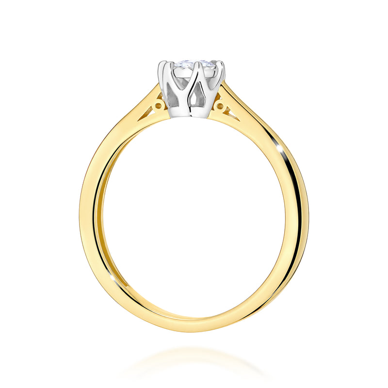 Inel Aur 14K cu Diamant Natural 0.08 ct, imaginea 3 din 12