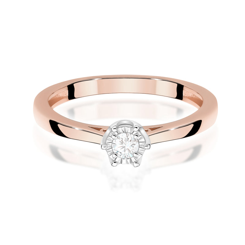 Inel Aur 14K cu Diamant Natural 0.08 ct, imaginea 6 din 12