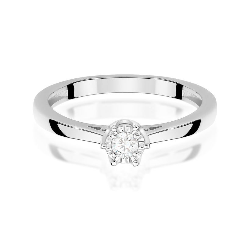 Inel Aur 14K cu Diamant Natural 0.08 ct, imaginea 10 din 12